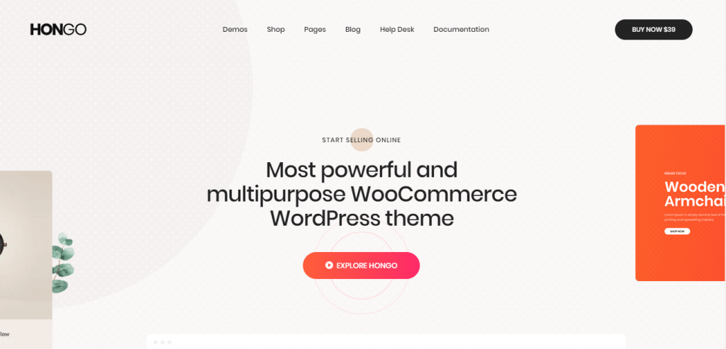 hongo  best WordPress themes for eCommerce.