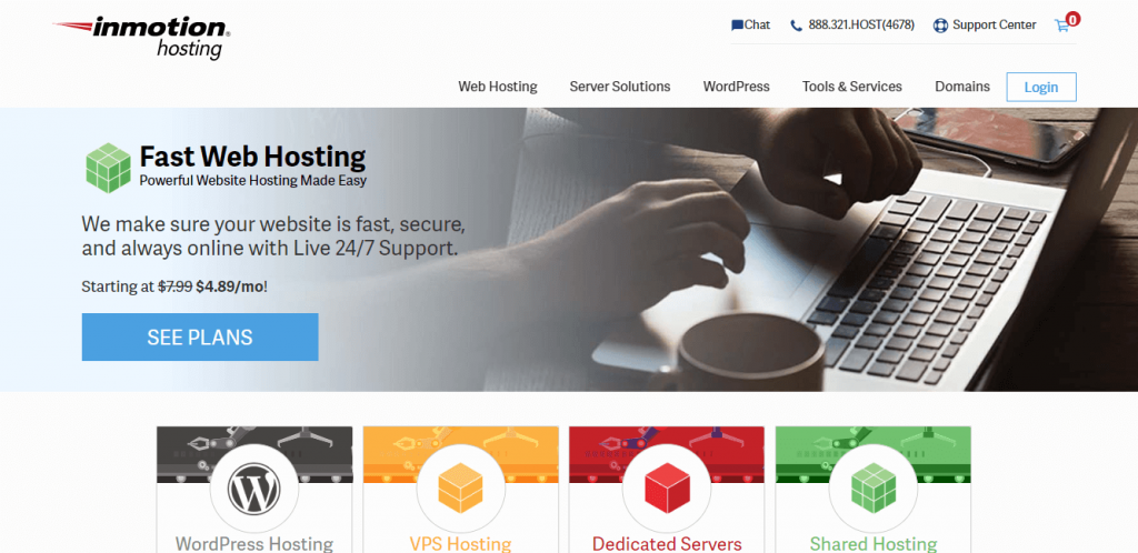 Inmotion  best hosting for WordPress Website