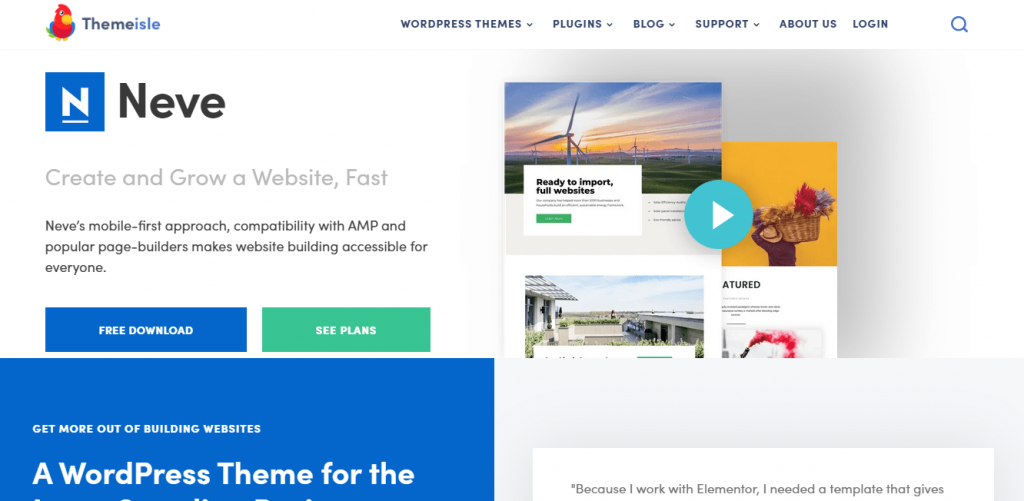 Neve best free themes in WordPress