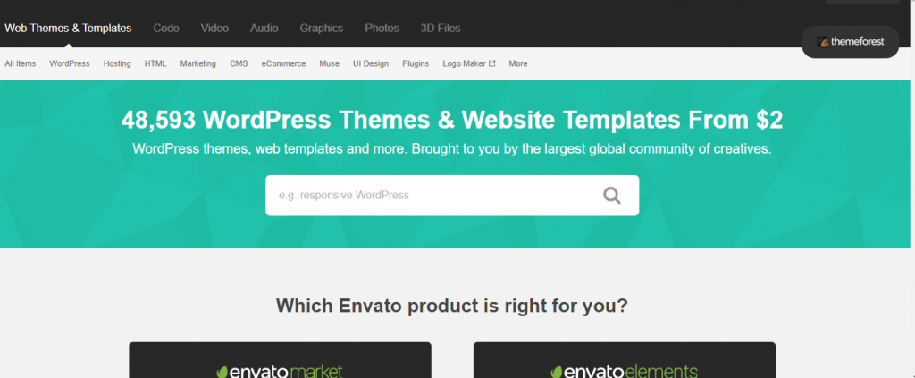 themeforest marketplaces to sell WordPress themes and plugins