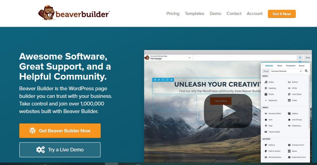 Beaver Builder WordPress plugins for business